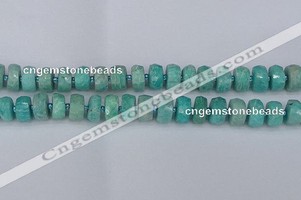 CRB1373 15.5 inches 7*14mm faceted rondelle amazonite beads