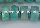 CRB1374 15.5 inches 8*16mm faceted rondelle amazonite beads