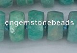 CRB1375 15.5 inches 8*18mm faceted rondelle amazonite beads