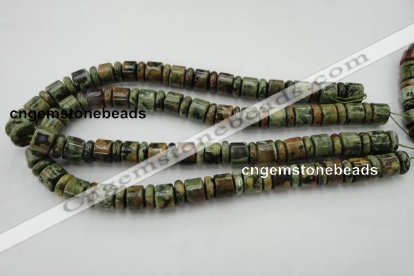 CRB138 15.5 inches 6*12mm & 10*12mm rondelle rhyolite gemstone beads