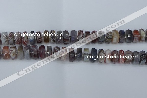 CRB1384 15.5 inches 8*16mm faceted rondelle botswana agate beads