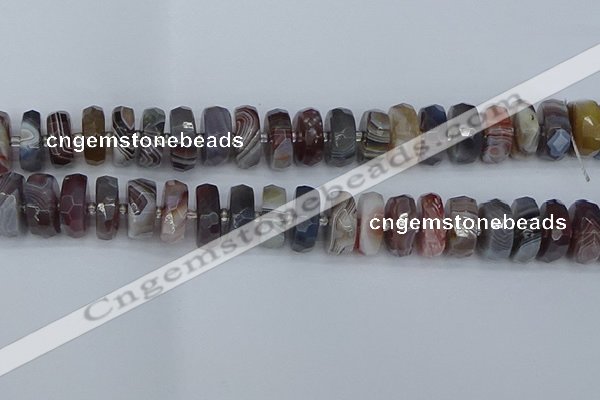 CRB1385 15.5 inches 8*18mm faceted rondelle botswana agate beads