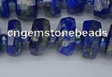 CRB1393 15.5 inches 7*14mm faceted rondelle lapis lazuli beads