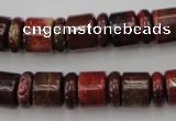 CRB140 15.5 inches 6*12mm & 10*12mm rondelle brecciated jasper beads