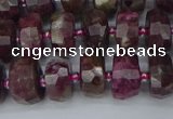 CRB1401 15.5 inches 6*10mm faceted rondelle tourmaline beads