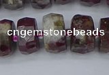 CRB1404 15.5 inches 8*16mm faceted rondelle tourmaline beads