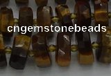 CRB1431 15.5 inches 6*10mm faceted rondelle yellow tiger eye beads