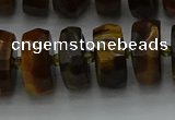 CRB1433 15.5 inches 7*14mm faceted rondelle yellow tiger eye beads