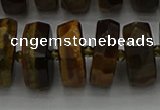 CRB1434 15.5 inches 8*16mm faceted rondelle yellow tiger eye beads
