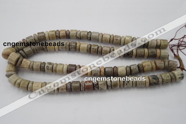 CRB144 15.5 inches 6*12mm & 10*12mm rondelle chrysanthemum agate beads