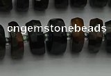 CRB1441 15.5 inches 6*10mm faceted rondelle blue tiger eye beads