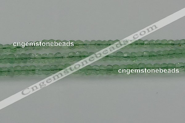 CRB1458 15.5 inches 4*6mm faceted rondelle green fluorite beads