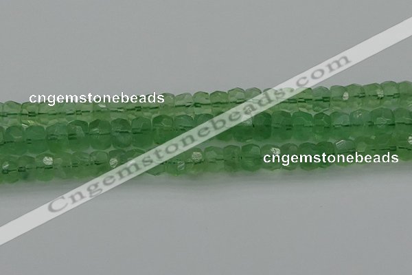 CRB1460 15.5 inches 6*10mm faceted rondelle green fluorite beads