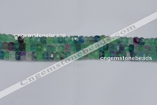 CRB1463 15.5 inches 4*6mm faceted rondelle fluorite beads