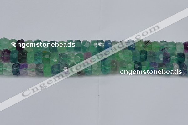 CRB1464 15.5 inches 5*8mm faceted rondelle fluorite beads