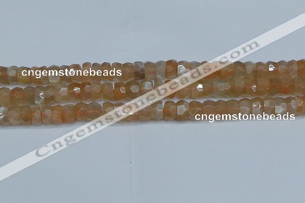 CRB1469 15.5 inches 5*8mm faceted rondelle moonstone beads