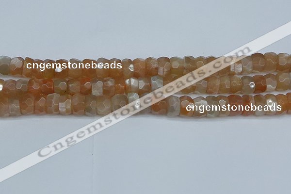 CRB1470 15.5 inches 6*10mm faceted rondelle moonstone beads