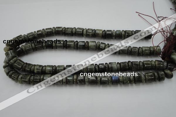 CRB148 15.5 inches 6*12mm & 10*12mm rondelle labradorite beads