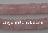 CRB149 15.5 inches 6*12mm & 10*12mm rondelle rose quartz beads