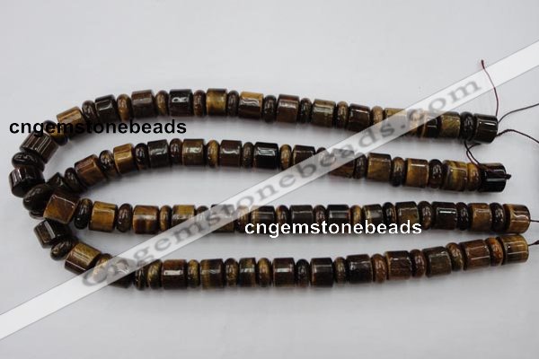 CRB154 15.5 inches 6*12mm & 10*12mm rondelle yellow tiger eye beads