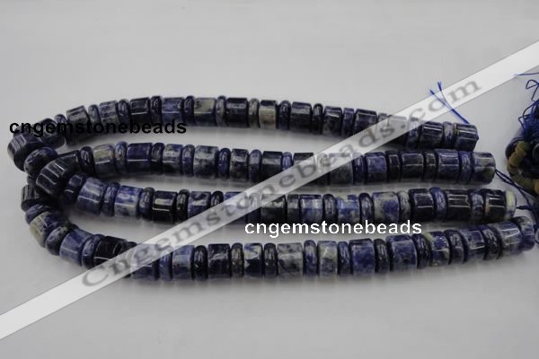 CRB161 15.5 inches 5*14mm & 10*14mm rondelle sodalite gemstone beads