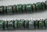 CRB170 15.5 inches 4*10mm – 7*10mm rondelle green picture jasper beads