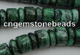 CRB175 15.5 inches 4*12mm – 8*12mm rondelle green picture jasper beads