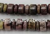 CRB176 15.5 inches 4*12mm – 8*12mm rondelle red artistic jasper beads