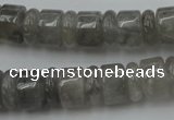 CRB178 15.5 inches 4*12mm – 8*12mm rondelle cloudy quartz beads