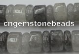 CRB180 15.5 inches 5*14mm – 10*14mm rondelle cloudy quartz beads