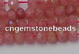 CRB1800 15.5 inches 4*6mm faceted rondelle strawberry quartz beads