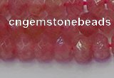 CRB1801 15.5 inches 5*8mm faceted rondelle strawberry quartz beads