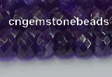 CRB1805 15.5 inches 5*8mm faceted rondelle amethyst beads