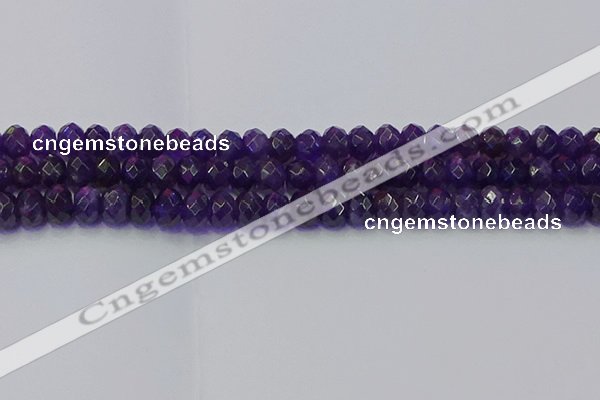 CRB1805 15.5 inches 5*8mm faceted rondelle amethyst beads