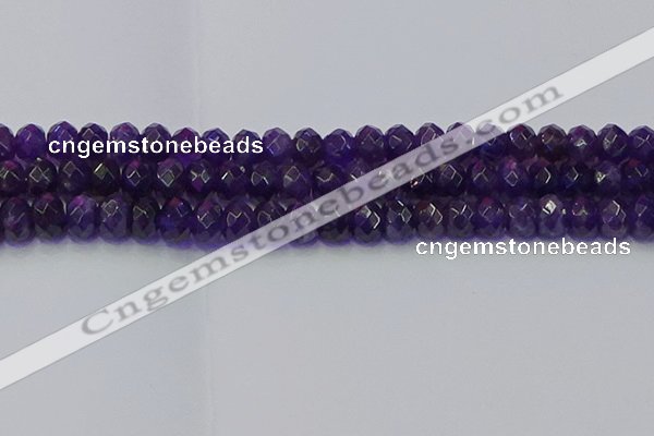 CRB1806 15.5 inches 6*10mm faceted rondelle amethyst beads