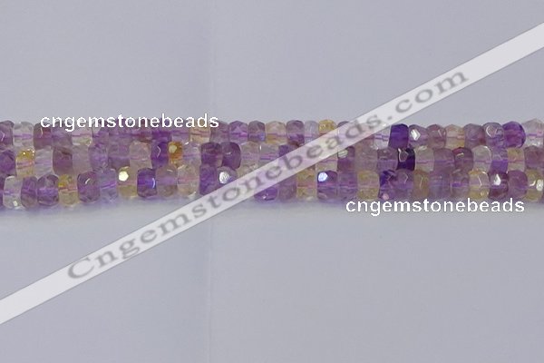 CRB1807 15.5 inches 4*6mm faceted rondelle ametrine beads