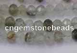 CRB1812 15.5 inches 4*6mm faceted rondelle green rutilated quartz beads