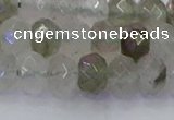 CRB1813 15.5 inches 5*8mm faceted rondelle green rutilated quartz beads