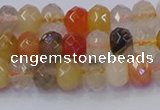 CRB1820 15.5 inches 4*6mm faceted rondelle mixed rutilated quartz beads