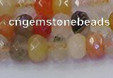 CRB1821 15.5 inches 5*8mm faceted rondelle mixed rutilated quartz beads