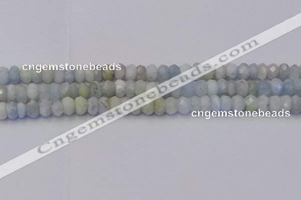 CRB1824 15.5 inches 5*7mm faceted rondelle aquamarine beads