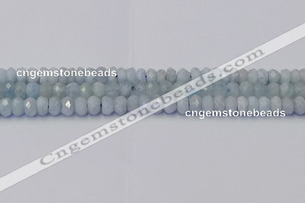 CRB1826 15.5 inches 5*7mm faceted rondelle aquamarine beads