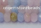 CRB1829 15.5 inches 5*8mm faceted rondelle morganite beads