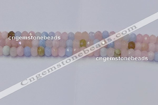 CRB1829 15.5 inches 5*8mm faceted rondelle morganite beads