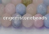 CRB1830 15.5 inches 6*10mm faceted rondelle morganite beads