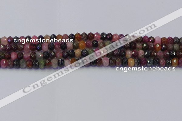 CRB1832 15.5 inches 4*6mm faceted rondelle tourmaline beads