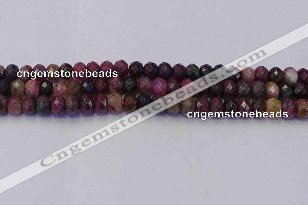 CRB1833 15.5 inches 5*8mm faceted rondelle tourmaline beads