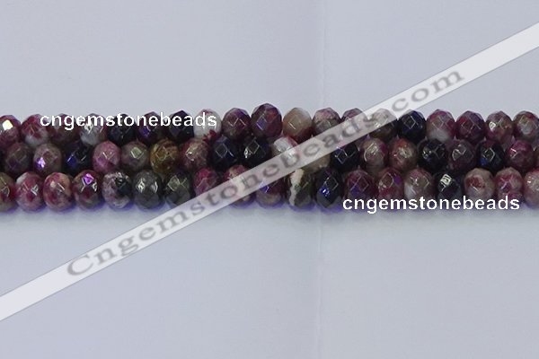 CRB1834 15.5 inches 6*10mm faceted rondelle tourmaline beads