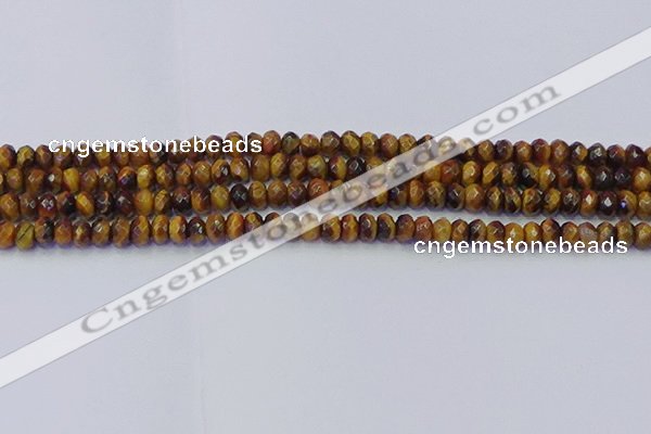 CRB1840 15.5 inches 4*6mm faceted rondelle yellow tiger eye beads