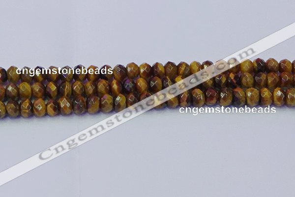 CRB1841 15.5 inches 5*8mm faceted rondelle yellow tiger eye beads
